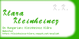 klara kleinheincz business card